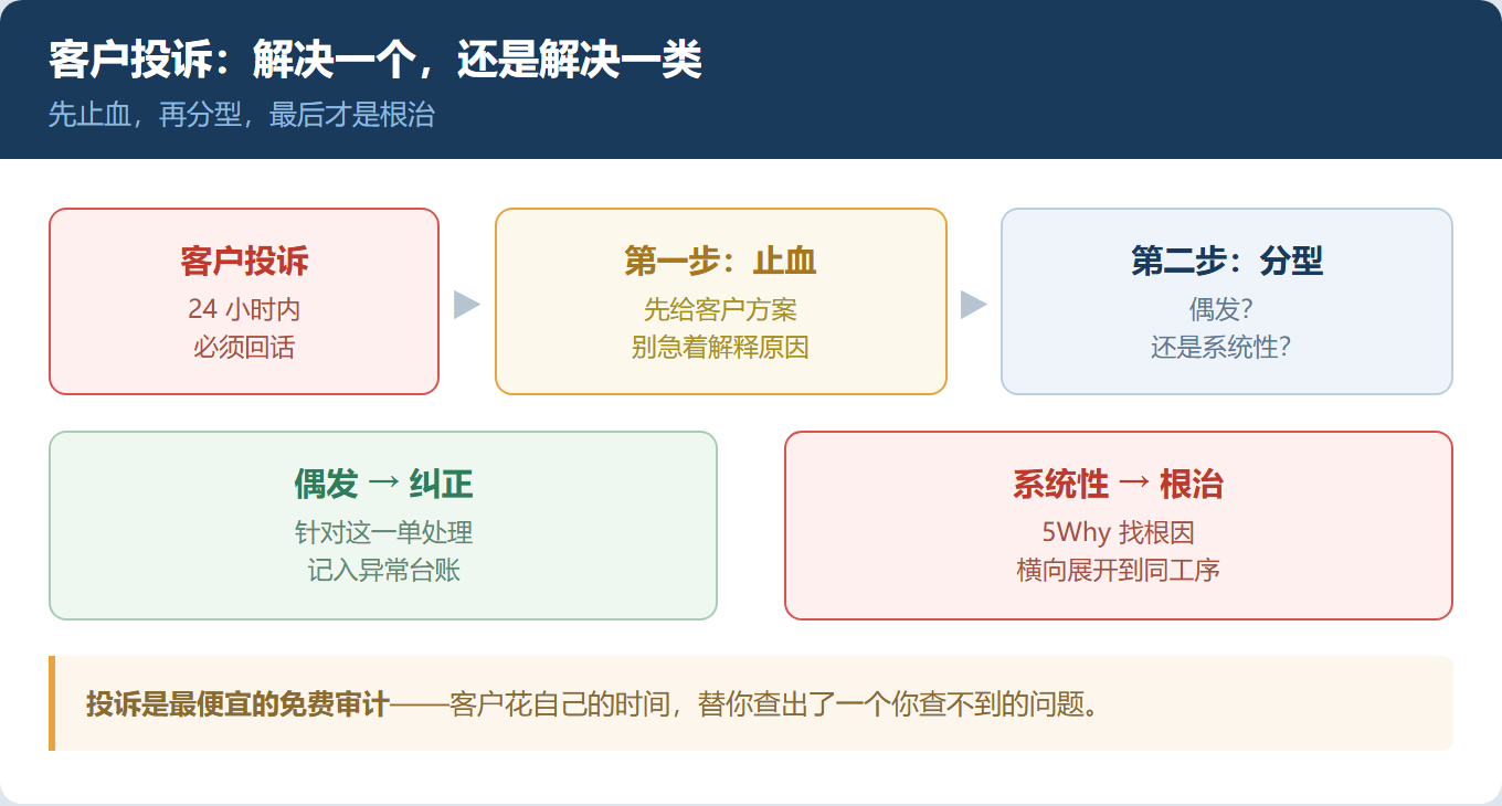 客户投诉了,你解决的是这一个,还是这一类?