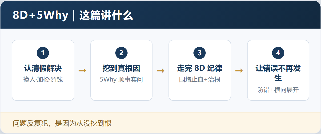 问题「解决」了,下个月又犯?因为你没挖到根——「8D+5Why实战训练」